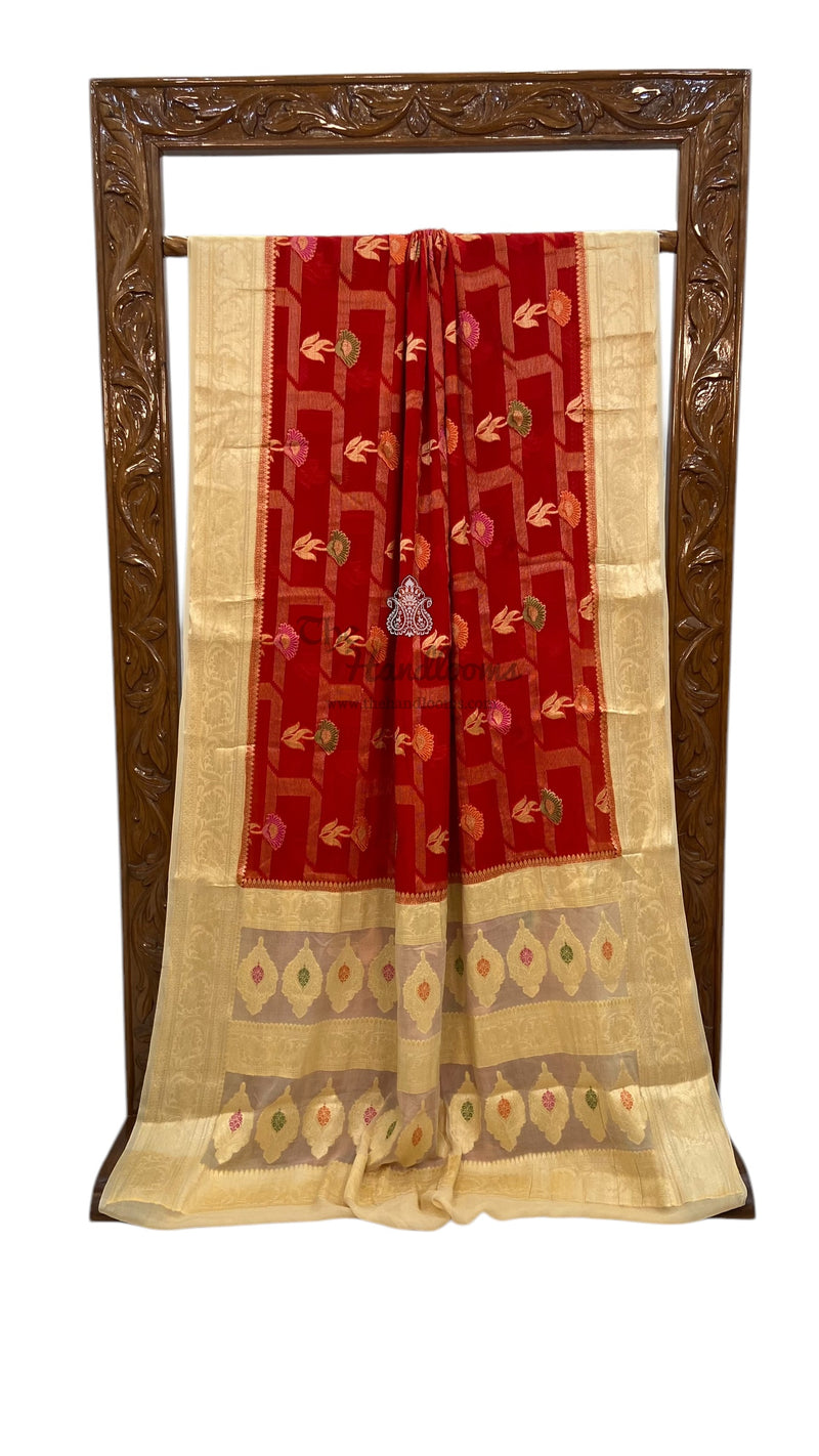 Pure Crepe Georgette Banarasi Saree - The Handlooms