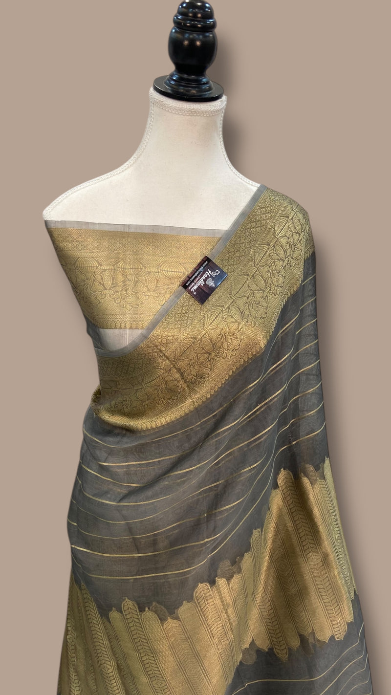 Pure Metallic Tissue Handloom Banarasi Saree - The Handlooms
