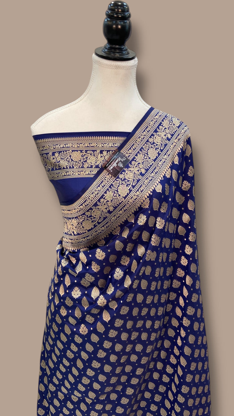 Pure Katan Silk Banarasi Handloom Saree - All over Jaal work - The Handlooms