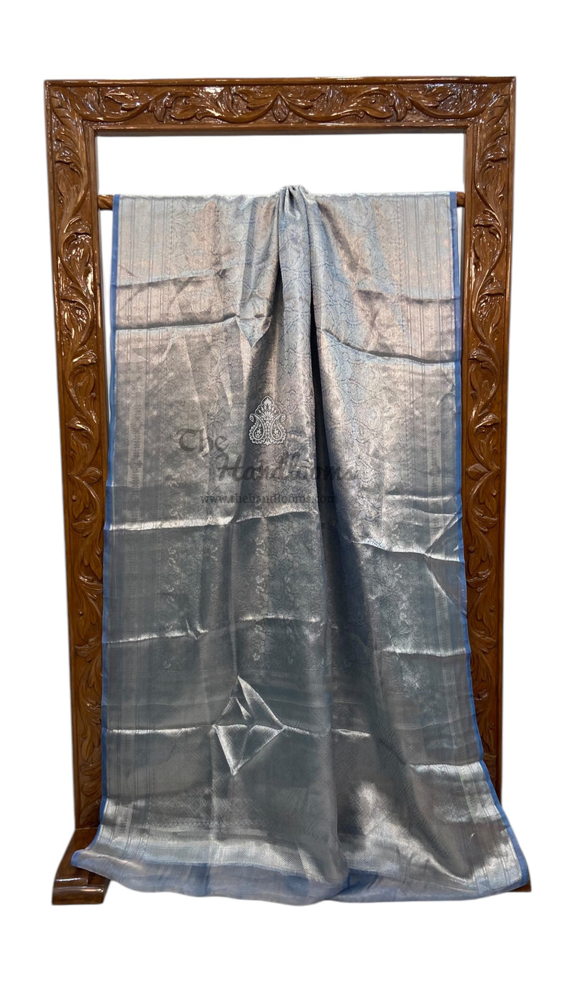 Pure Kora Tissue Tanchui Handloom Banarasi Saree - The Handlooms