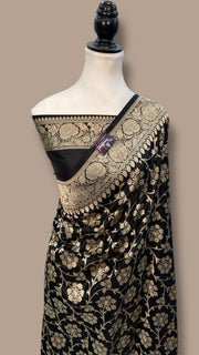 Pure Katan Silk Banarasi Handloom Saree - All over Jaal work - The Handlooms