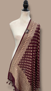Khaddi Georgette Handloom Banarasi Dupatta - The Handlooms