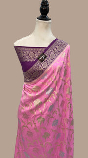 Moonga Georgette Handloom Banarasi Saree - The Handlooms