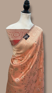 Pure Katan Tissue Silk Banarasi Handloom Saree - All over kadiyal Jaal work With Meenakari - The Handlooms