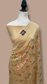 Pure Khaddi Georgette Handloom Banarasi Saree - All over Jaal Work - The Handlooms