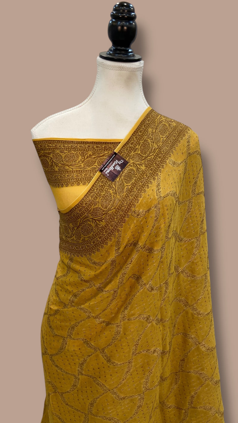 Pure Chiffon Khaddi Banarasi Saree - The Handlooms