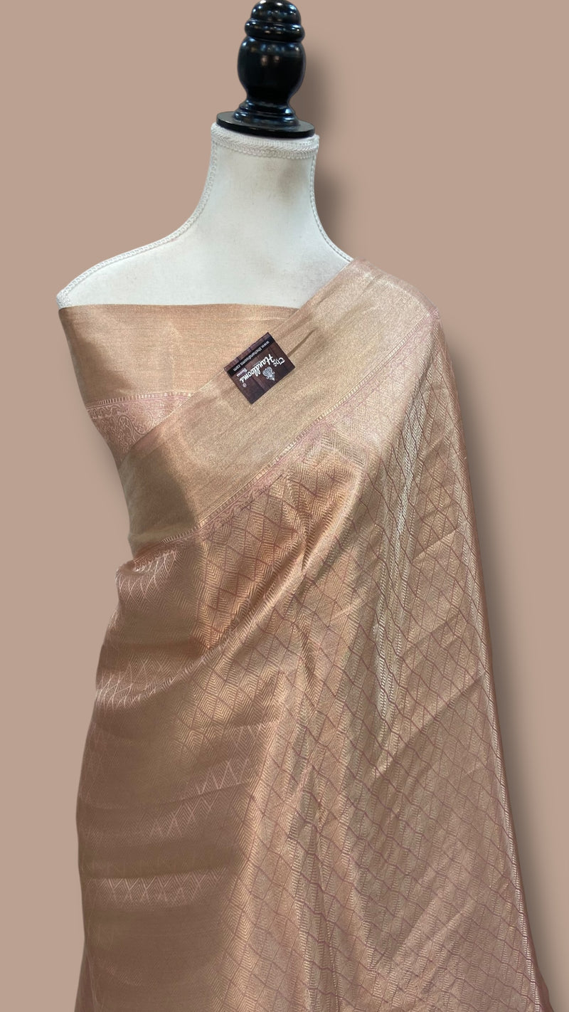 Pure Kora Tissue Tanchui Handloom Banarasi Saree - The Handlooms