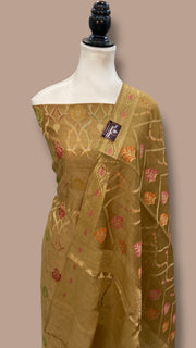 Pure Moonga Georgette Banarasi Dress Material - The Handlooms