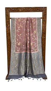 Pure Khaddi Georgette Handloom Banarasi Saree - All over Jaal Work With Meenakari - The Handlooms