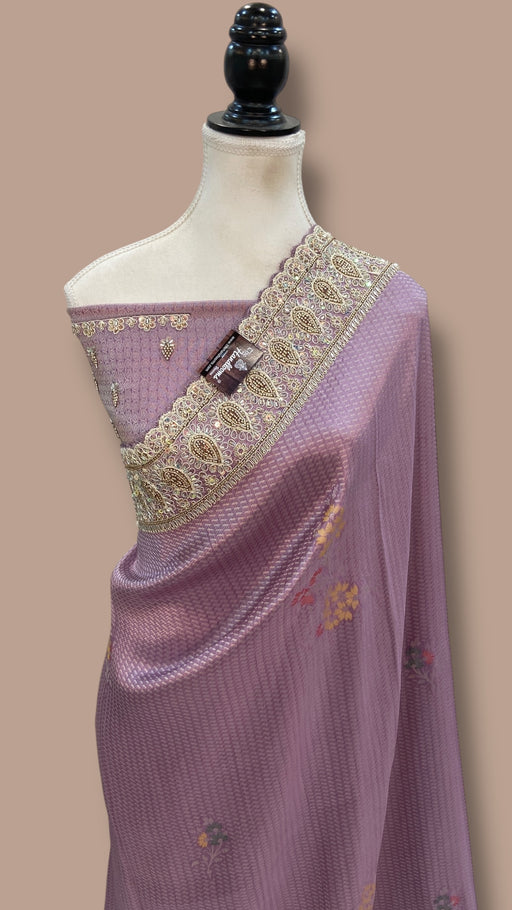 Banarasi Brocade Silk Saree with Exquisite Handwork - The Handlooms