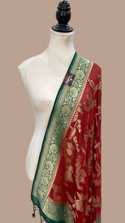Pure Khaddi Georgette Dupatta - Water Zari - The Handlooms