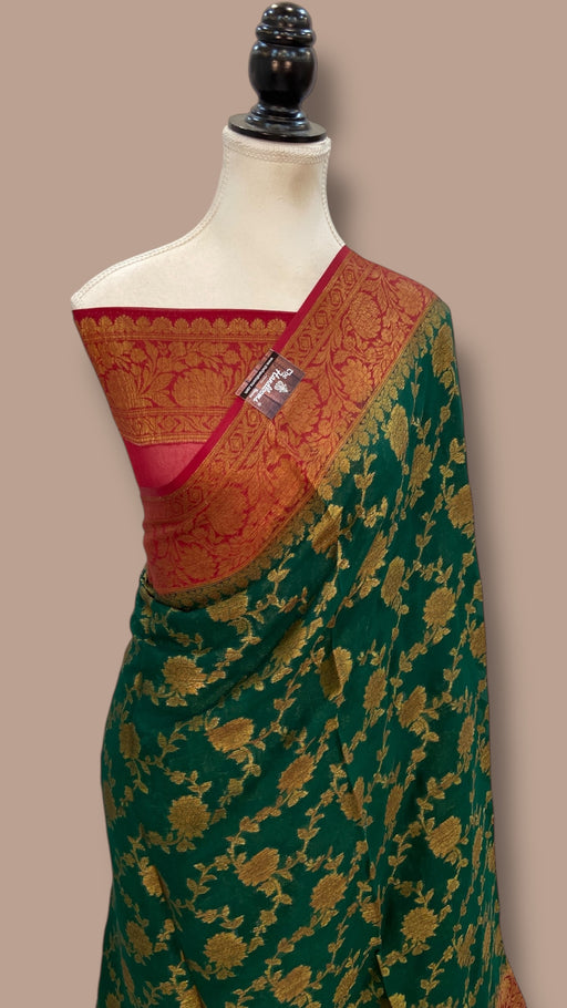 Pure Chiffon Khaddi Banarasi Saree - The Handlooms