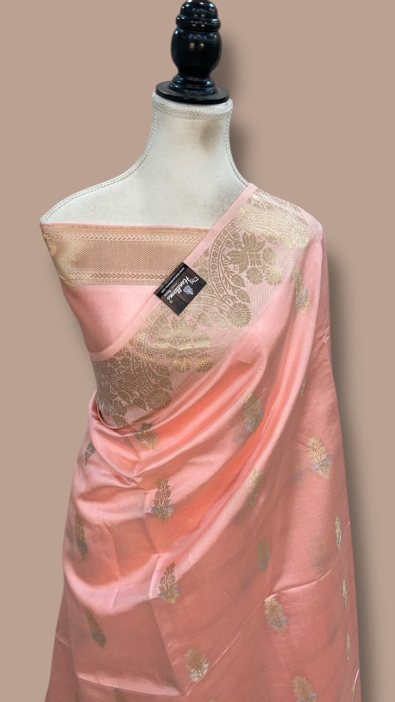 Pure Mango Silk Banarasi Handlokom Saree
