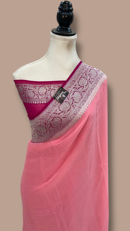 Pure Georgette Banarasi Handloom Saree - The Handlooms