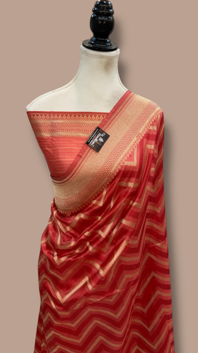 Pure Katan Silk Banarasi Handloom Saree - All Over Jaal Work - The Handlooms