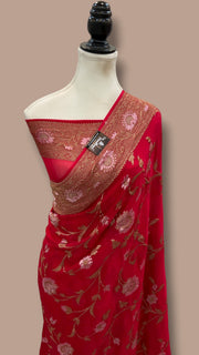 Khaddi Georgette Banarasi Saree -  Antique Roopa - The Handlooms