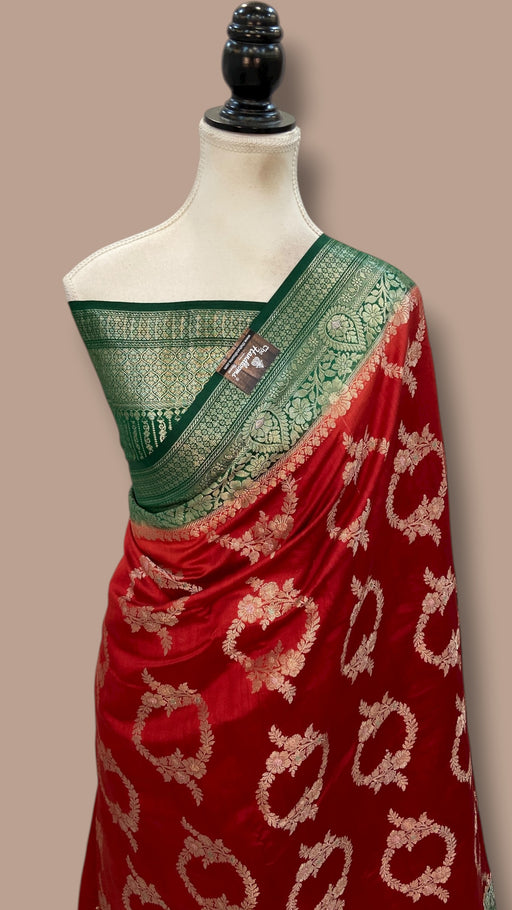 Pure Chiniya Silk Handloom Banarasi Saree - The Handlooms