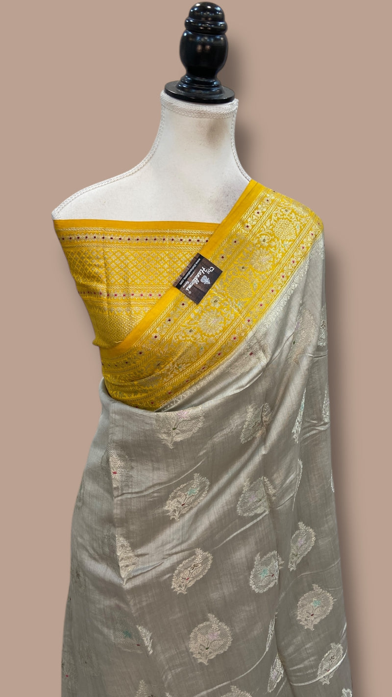 Pure Chiniya Silk Handloom Banarasi Saree - The Handlooms