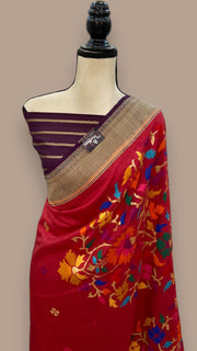 Pure Desi Tussar Handloom Banarasi Saree - All over kadua Weaving - The Handlooms