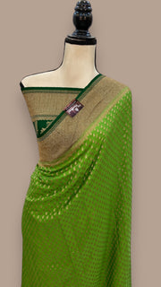 Khaddi Crepe Georgette Banarasi Saree -  Antique zari - The Handlooms