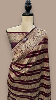 Pure Katan Silk Banarasi Handloom Saree - All over Sona Roopa Jaal work - The Handlooms
