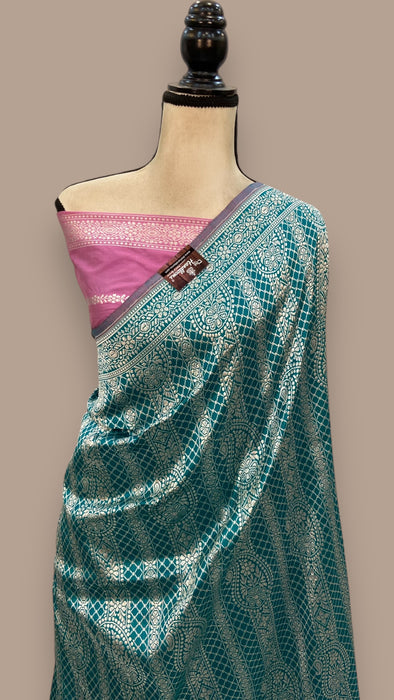 Pure Katan Silk Banarasi Handloom Saree - Tanchui Brocade With Meenakari