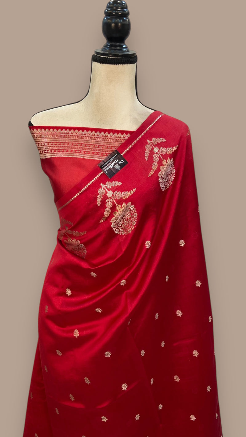 Pure Mango Silk Banarasi Handloom Saree - The Handlooms