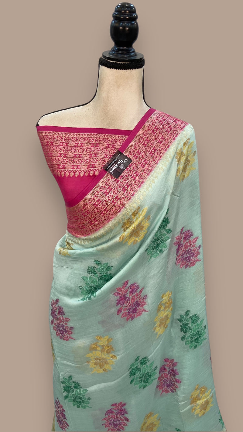 Pure Butter Crepe Banarasi Saree - The Handlooms