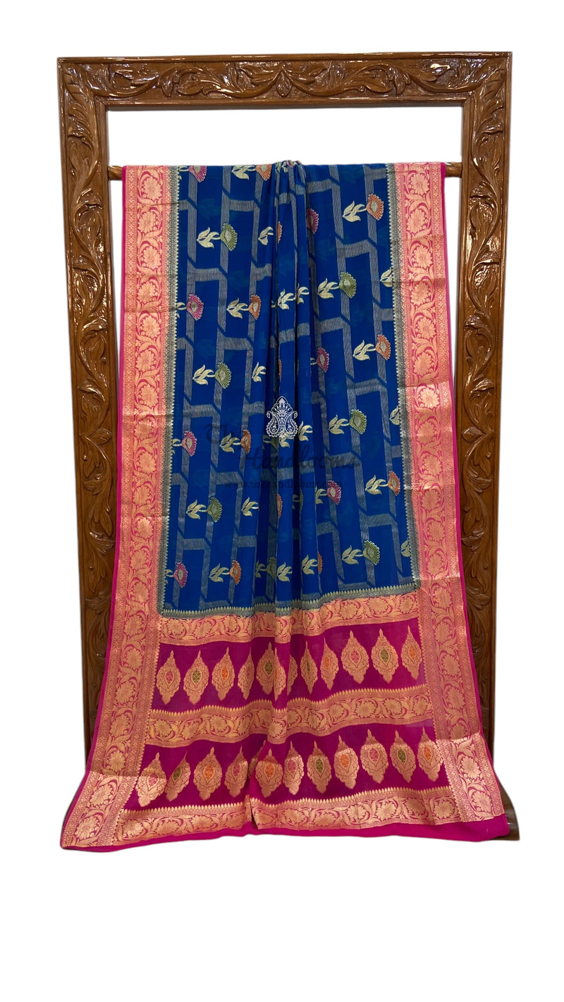 Pure Crepe Georgette Banarasi Saree - The Handlooms