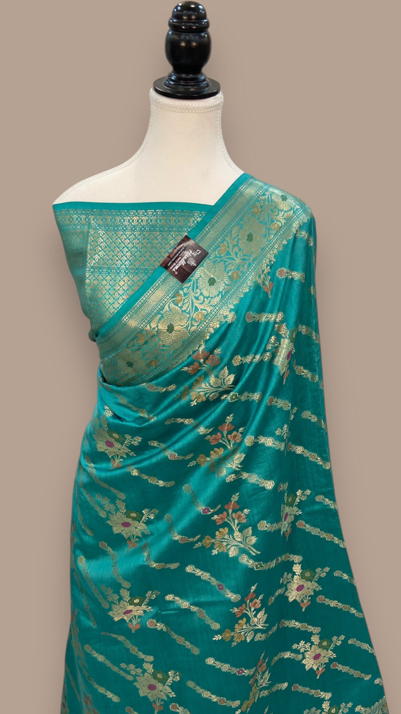 Pure Chiniya Silk Handloom Banarasi Saree - The Handlooms