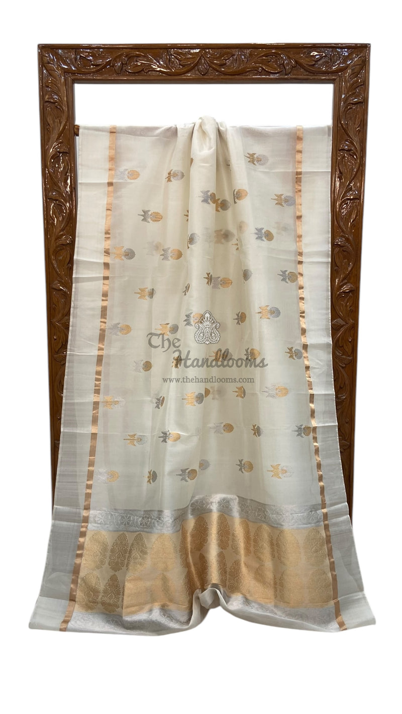 Pure Kora Handloom Banarasi Saree - The Handlooms