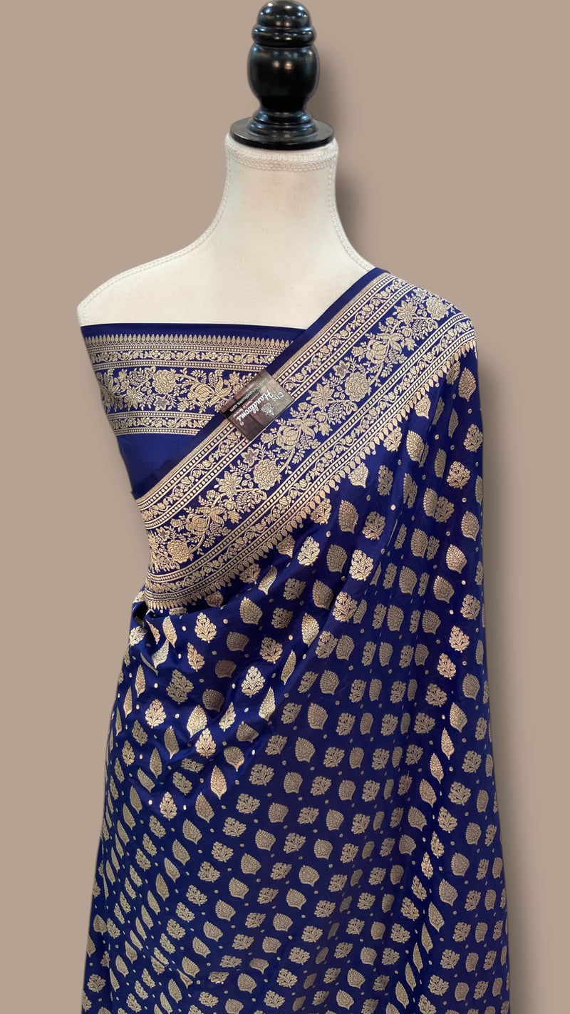 Pure Katan Silk Banarasi Handloom Saree - All over Jaal work - The Handlooms