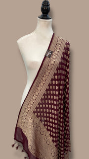 Khaddi Georgette Handloom Banarasi Dupatta - The Handlooms