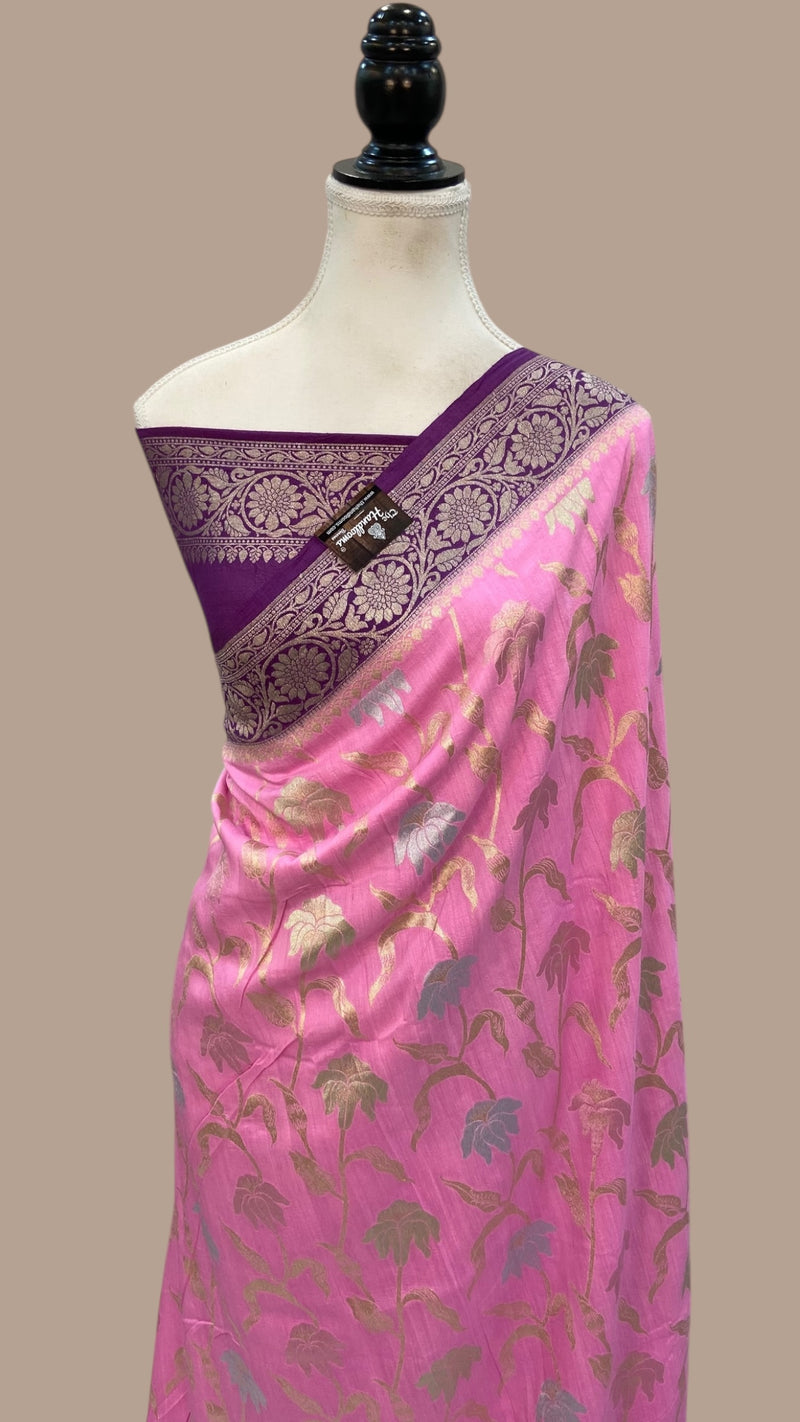 Moonga Georgette Handloom Banarasi Saree - The Handlooms