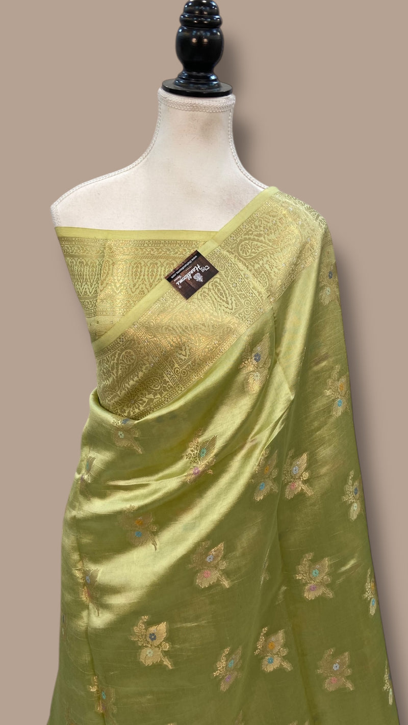 Pure Mango Silk Banarasi Handloom Saree - The Handlooms