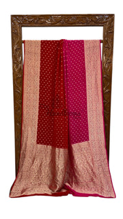 Pure Khaddi Georgette Handloom Banarasi Saree with water zari - The Handlooms