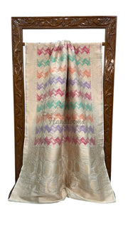 Pure Katan Silk Banarasi Handloom Saree - All over Jaal Work With Rangkart - The Handlooms