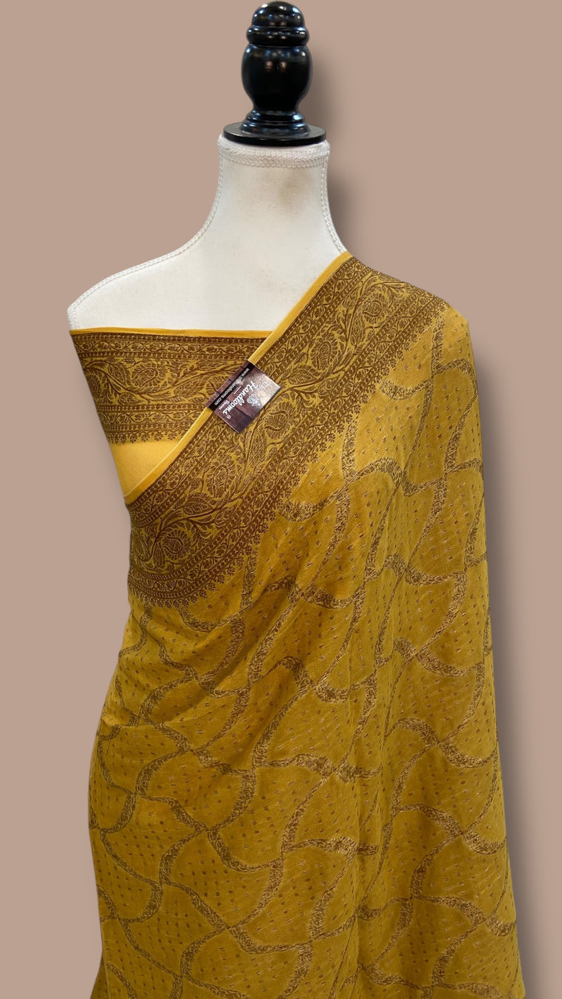 Pure Chiffon Khaddi Banarasi Saree - The Handlooms