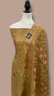 Pure Moonga Georgette Banarasi Dress Material - The Handlooms