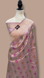 Pure Katan Silk Banarasi Handloom Saree - All over Jaal work With Meenakari - The Handlooms