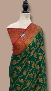 Pure Chiffon Khaddi Banarasi Saree - The Handlooms