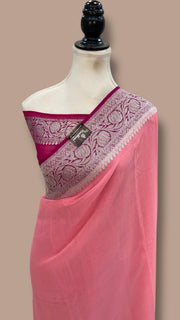 Pure Georgette Banarasi Handloom Saree - The Handlooms