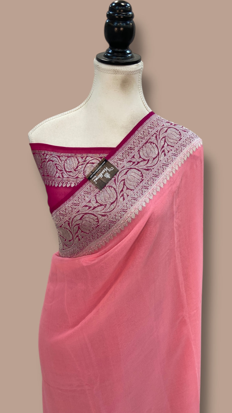 Pure Georgette Banarasi Handloom Saree - The Handlooms