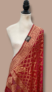 Pure Georgette Banarasi Bandhej Handloom Dupatta - The Handlooms