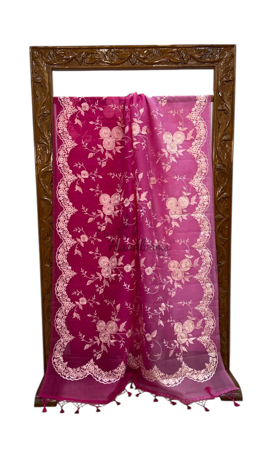 Pure Organza Chikankari Handloom Banarasi Saree - The Handlooms