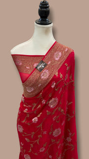 Khaddi Georgette Banarasi Saree -  Antique Roopa - The Handlooms