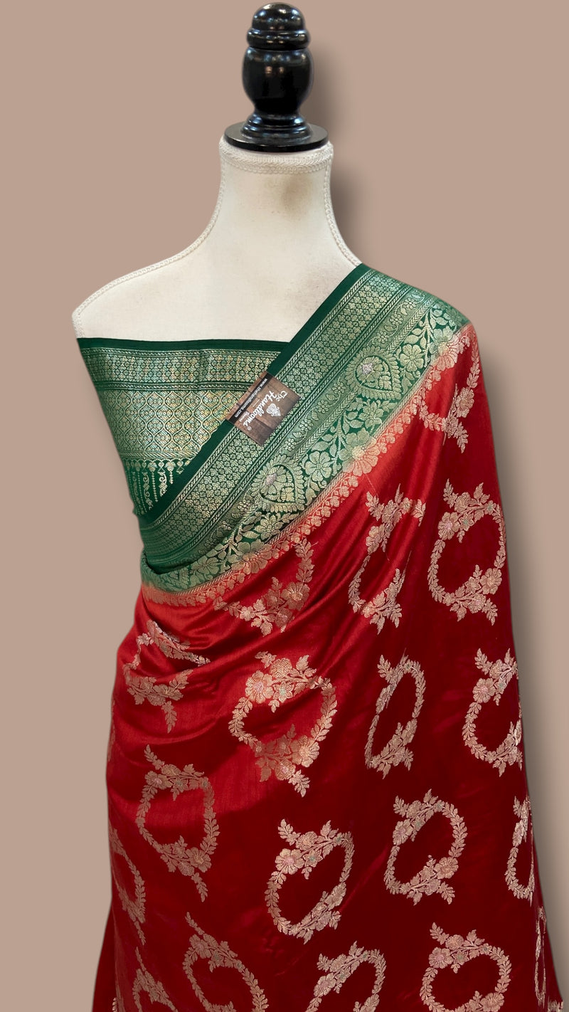 Pure Chiniya Silk Handloom Banarasi Saree - The Handlooms