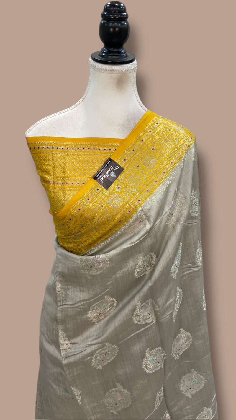 Pure Chiniya Silk Handloom Banarasi Saree - The Handlooms