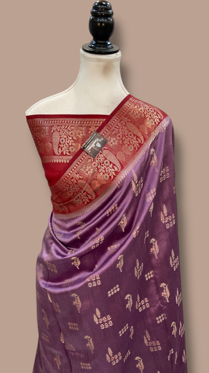 Pure Mango Silk Banarasi Handloom Saree - The Handlooms