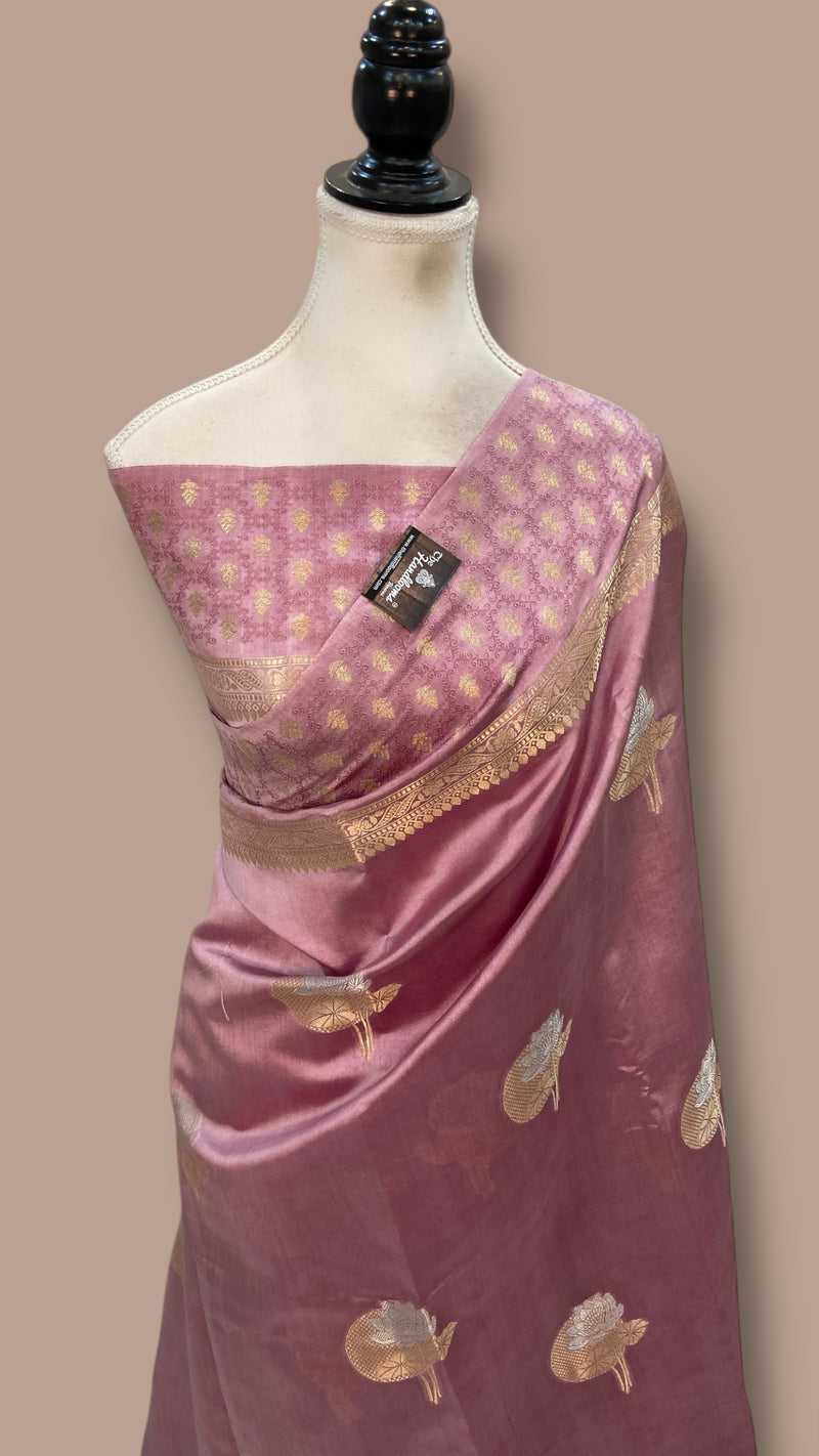 Pure Mango Silk Banarasi Handlokom Saree